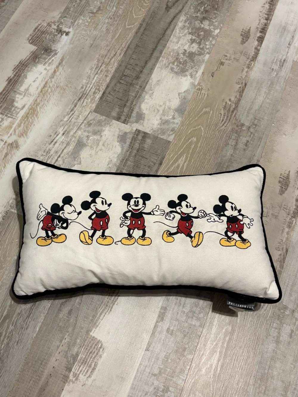 Pottery Barn Mickey Mouse White, Black, Red & Yellow Decorative Pillow